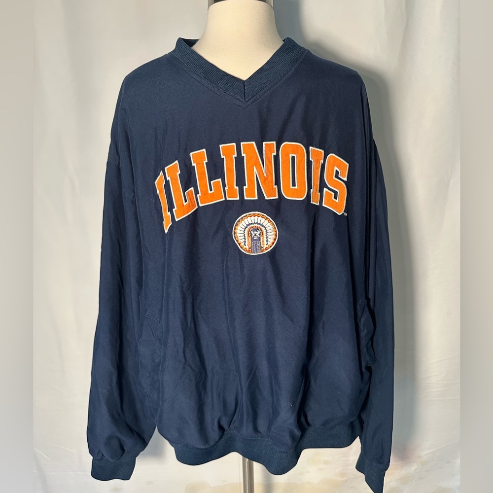 Vintage University of Illinois Windbreaker Pullover Team Edition Mens size XL